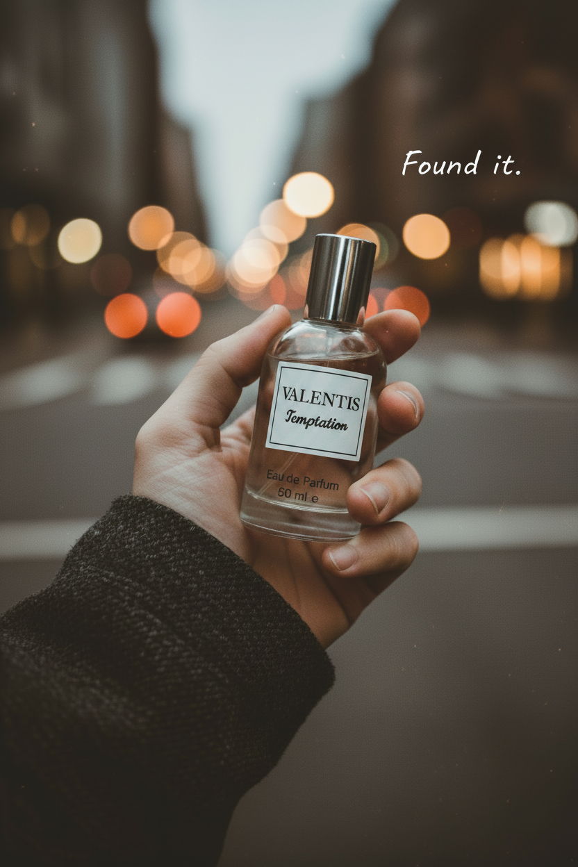 Temptation — white label on bottle